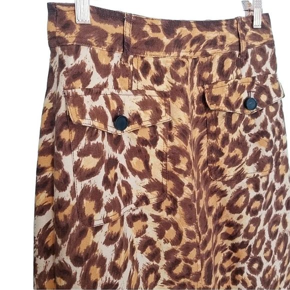 Kate Spade Panthera Cheetah Print Midi Skirt size 00 - Picture 5 of 9